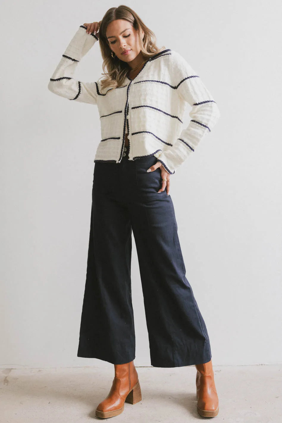 Aspen Wide Leg Pants in Navy