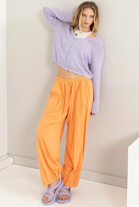 Tangerine Wide Leg Pants