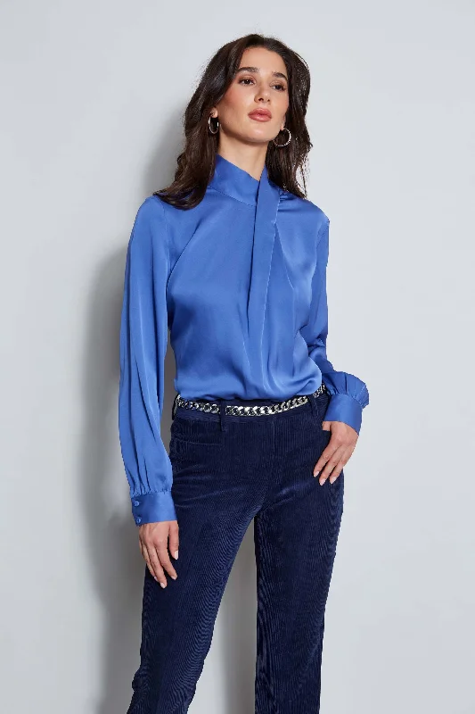 Silk Draped Neck Shirt