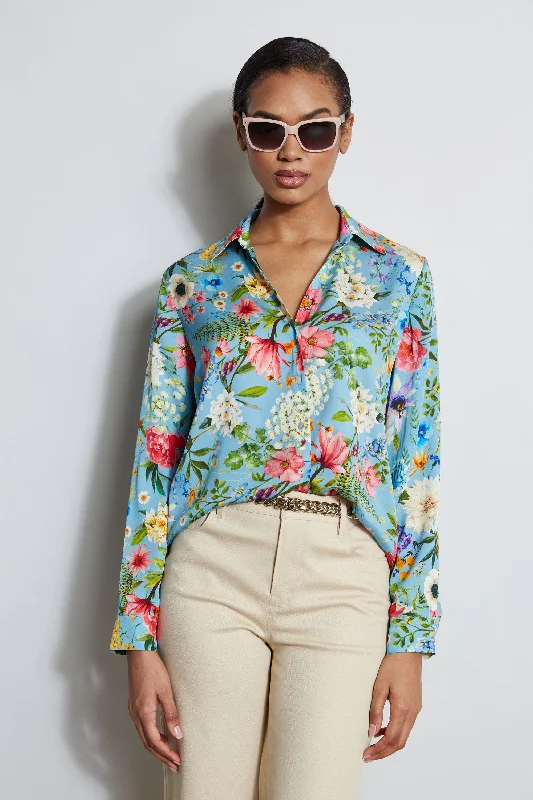 Silk Wild Meadow Print Shirt