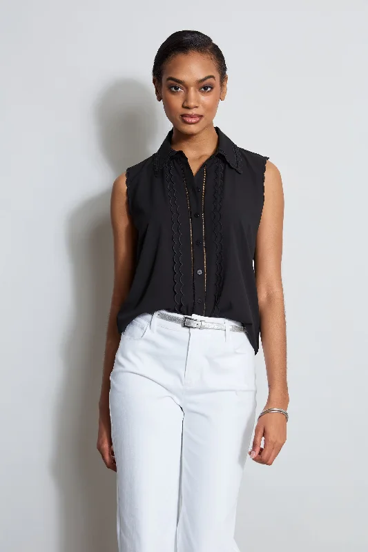 Sleeveless Button-Down Shirt