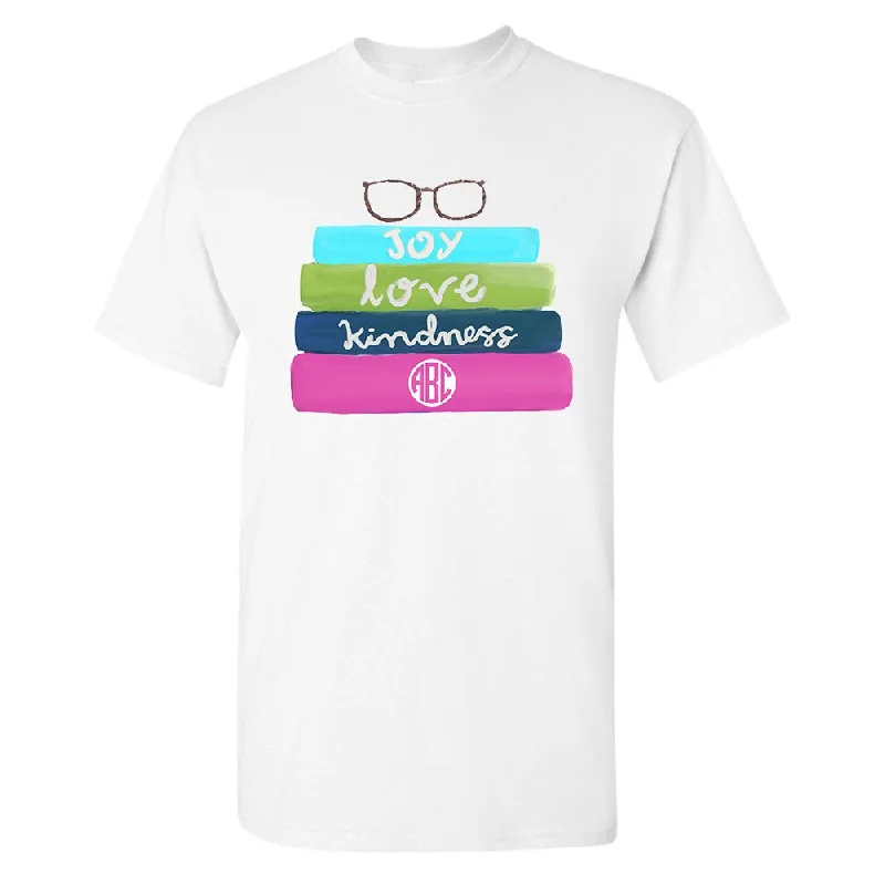 Monogrammed 'Bookstack' Basic T-Shirt