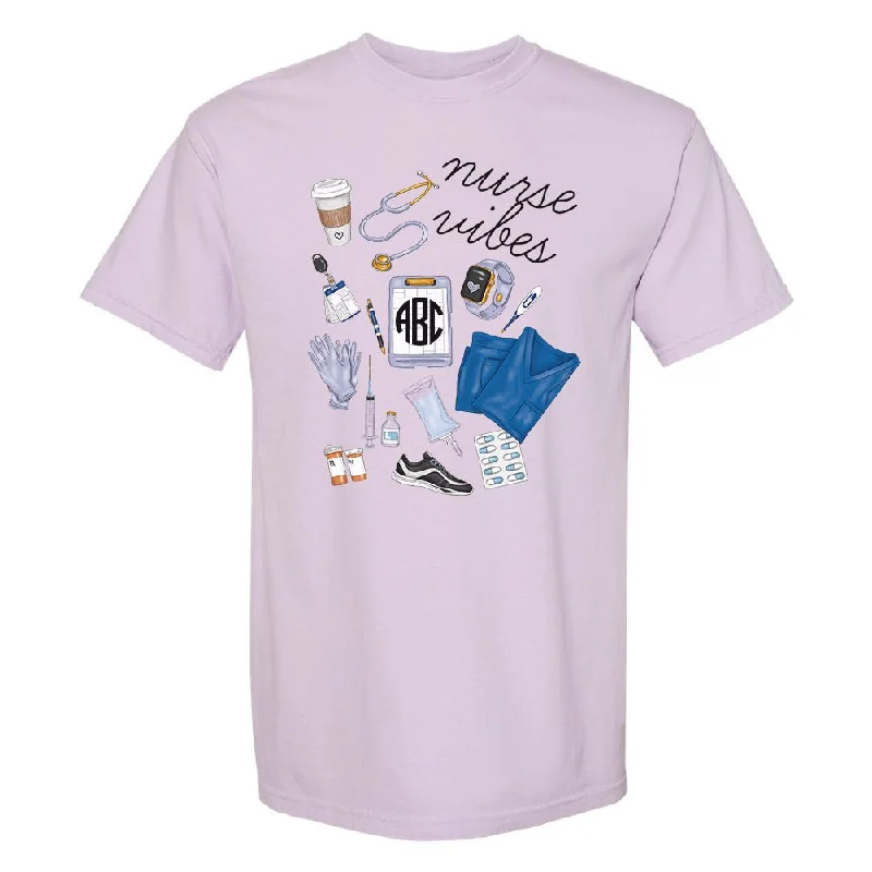 Monogrammed 'Nurse Vibes' T-Shirt