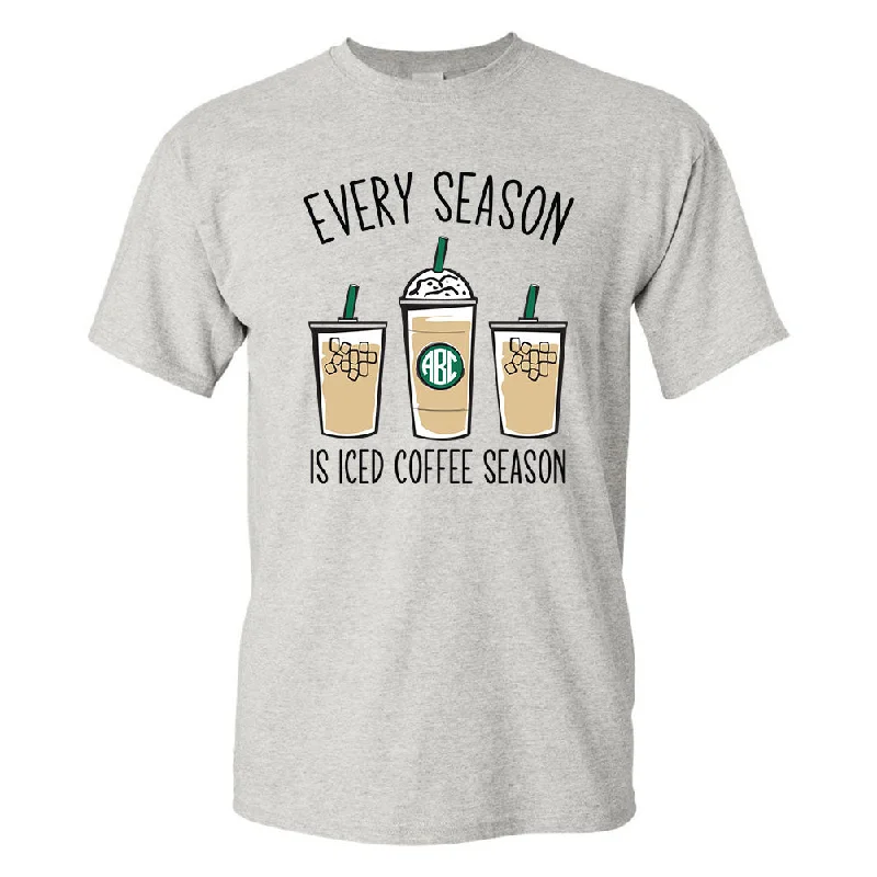 Monogrammed 'Iced Coffee Season' Basic T-Shirt