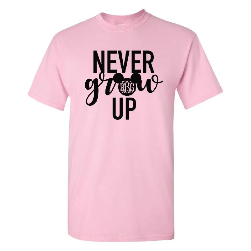 Monogrammed 'Never Grow Up' Mickey Basic T-Shirt