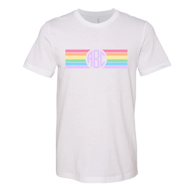 Monogrammed 'Rainbow Striped' Premium T-Shirt