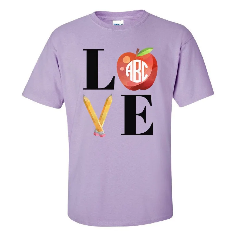 Monogrammed 'Teacher Love' Basic T-Shirt