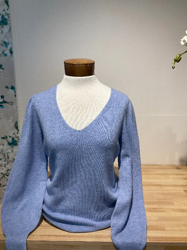 Astrid Sky Blue V Neck Sweater