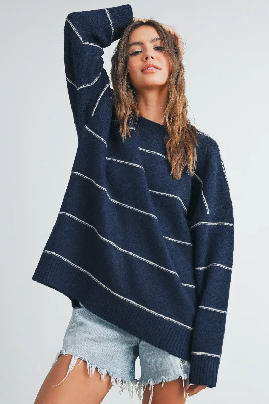 Navy Striped Sweater