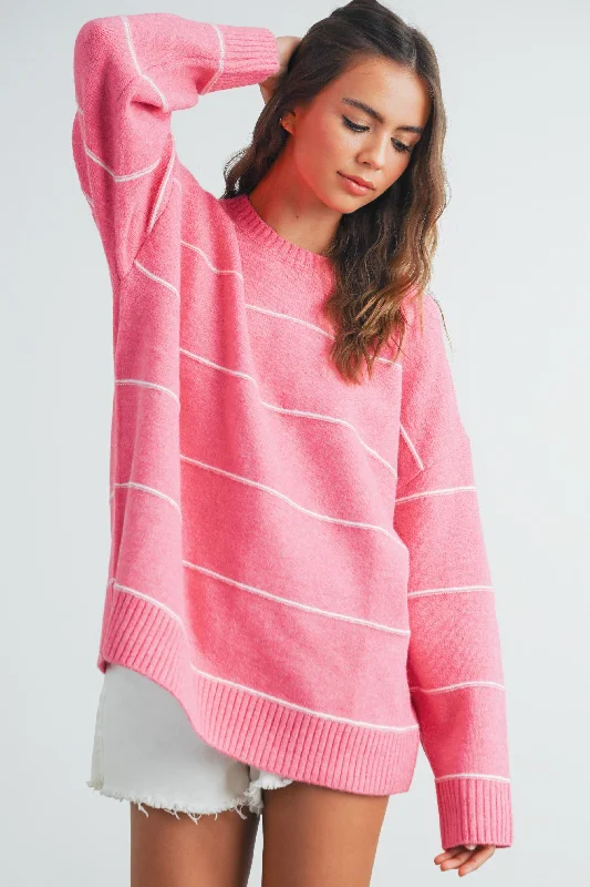 Pink Striped Kate Sweater