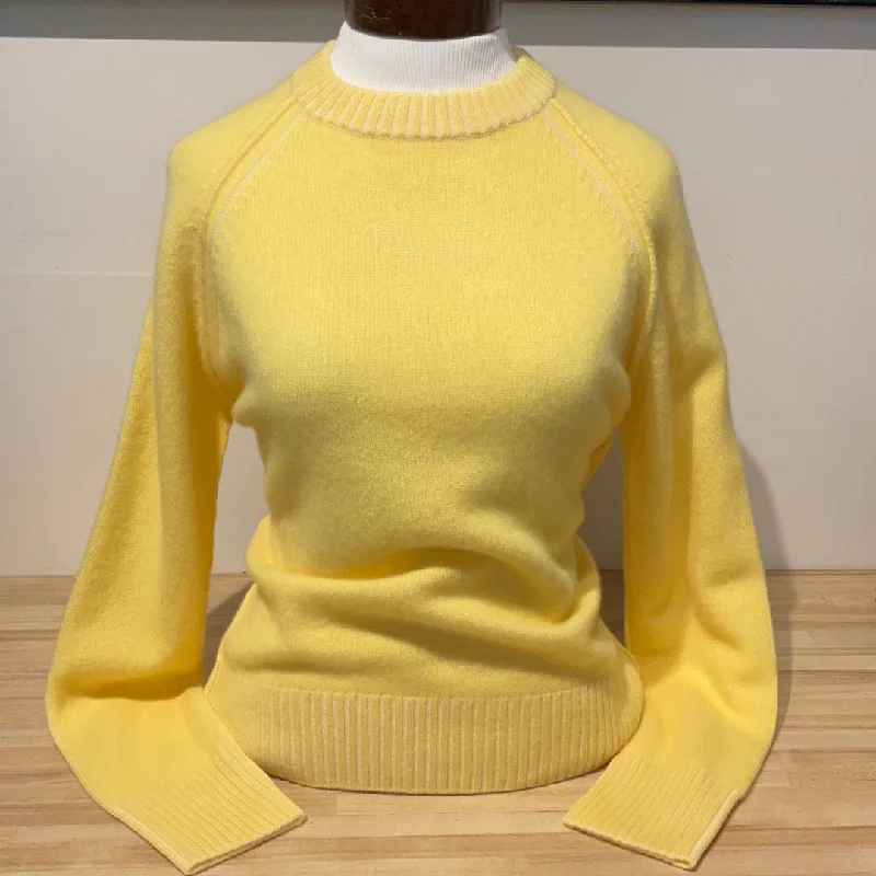 Pure Amici Lemon Crew Neck Sweater W/ Back Detail