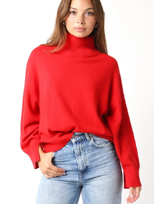 Red Turtleneck sweater