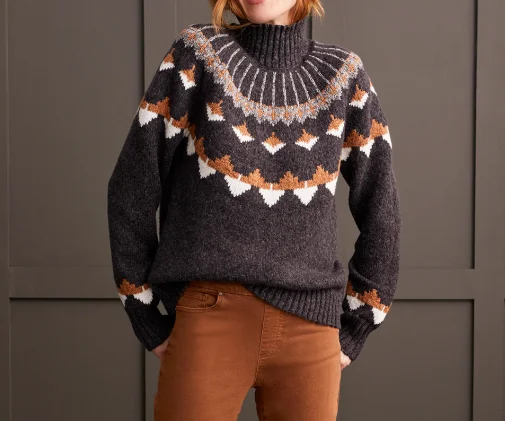 Tribal Walnut Intarsia Sweater