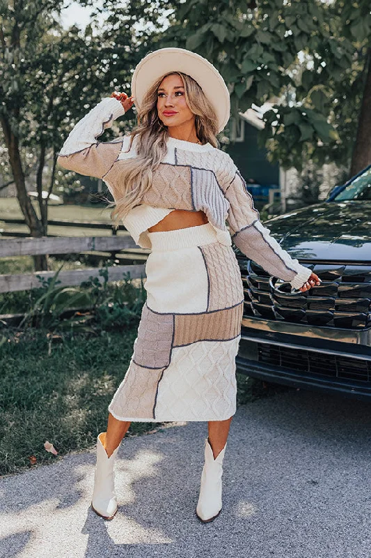 Autumn Breeze Sweater Midi Skirt