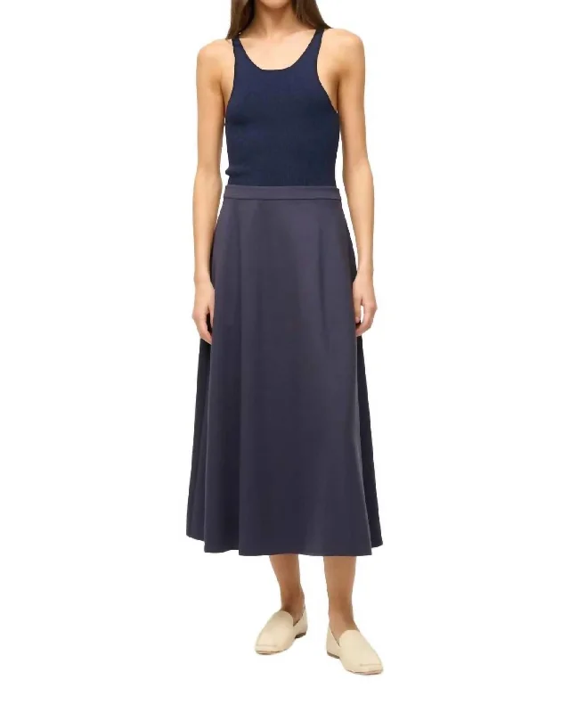 Lighthouse Midi Skirt In Navy