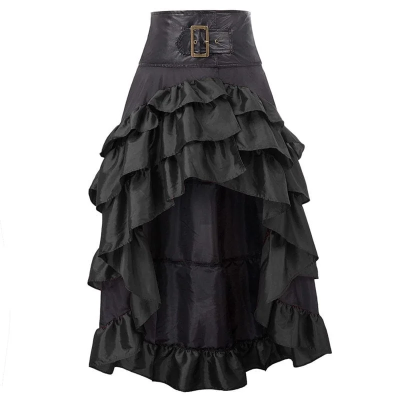 Women's Gothic Ruffled Layered High/low Skirt