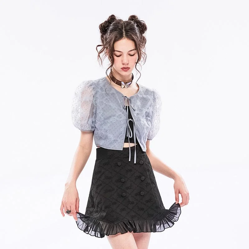 Women's Grunge High-waisted Plaid Suspender Skirt