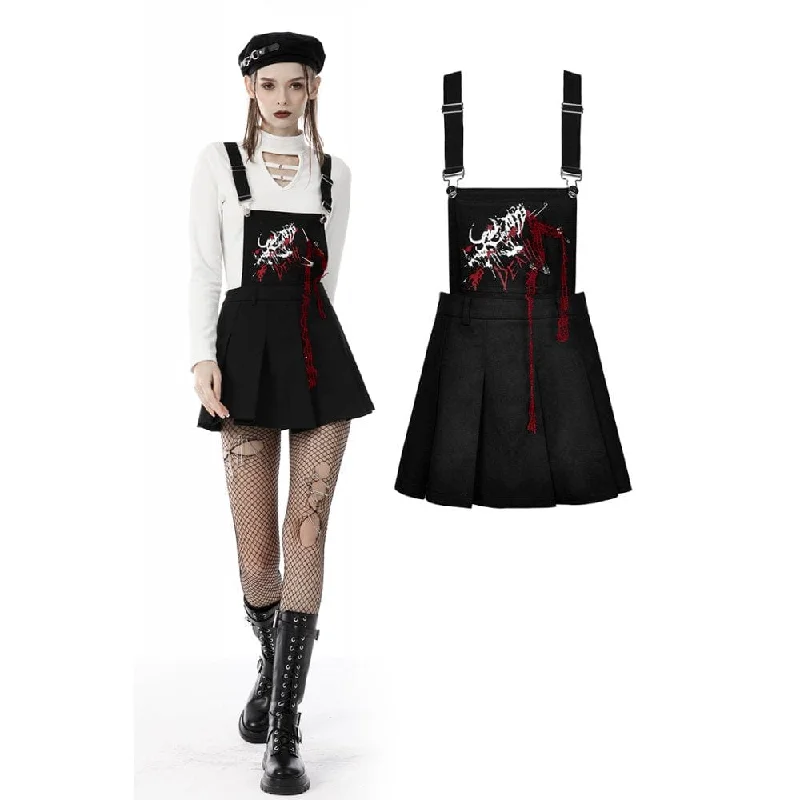 Women's Punk Devil Blood Suspender Skirt