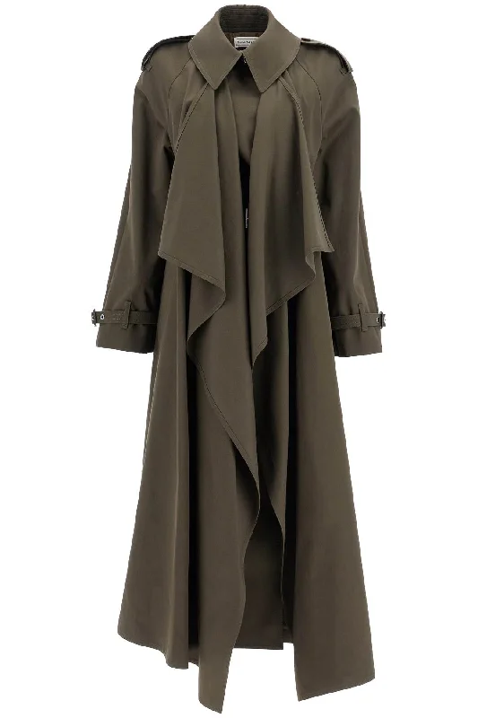 Alexander Mcqueen Women's Double-Breasted Trench Coat With Draped