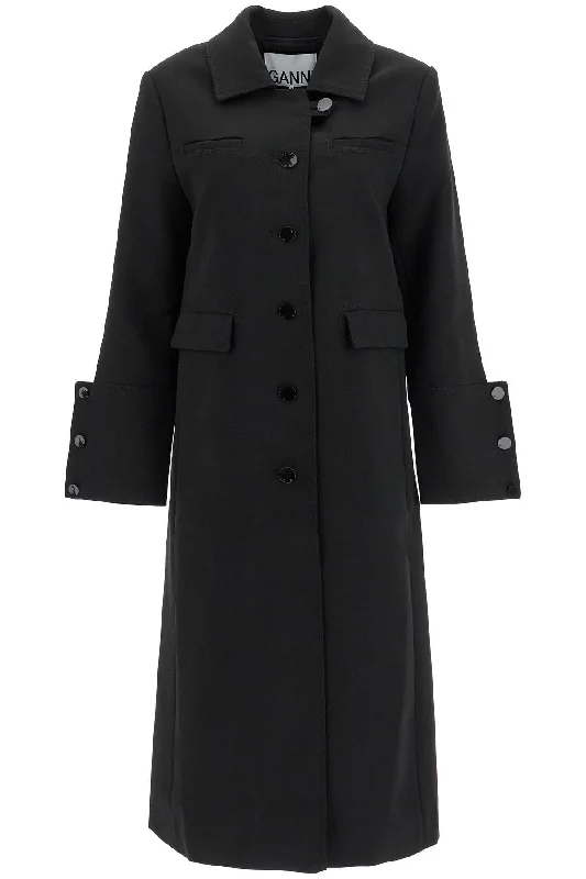 Ganni Women's Long Single-Breasted Coat