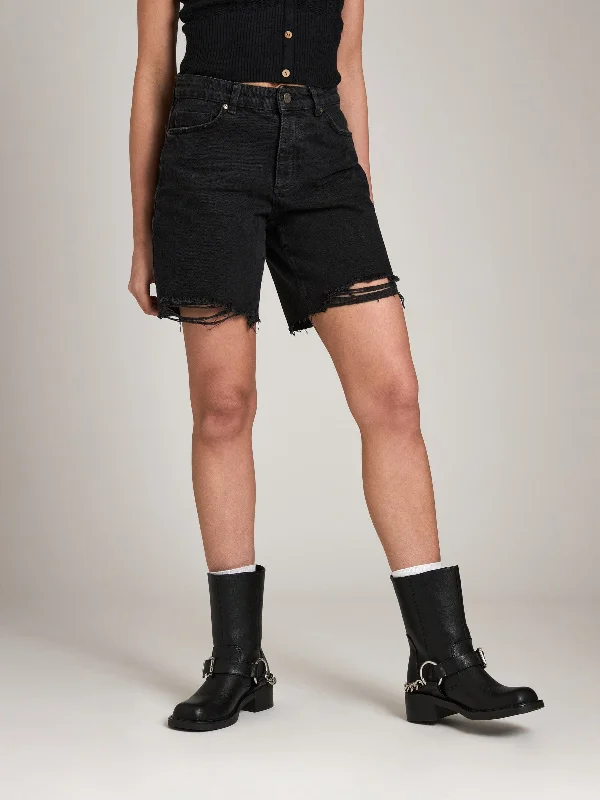 Premium Oslo 90's Short Destroyed - Frost Black