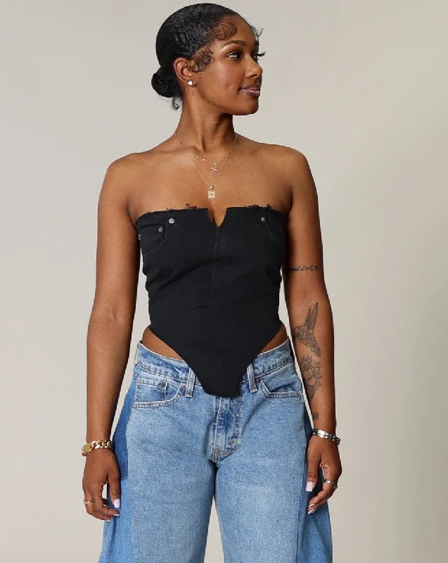 CNT DENIM CORSET- BLK