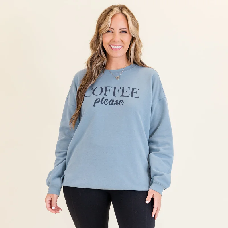 Coffee Please Pullover, Denim