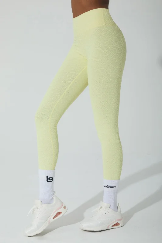 Déese Fleur 3D Leggings - Yellow Pearl