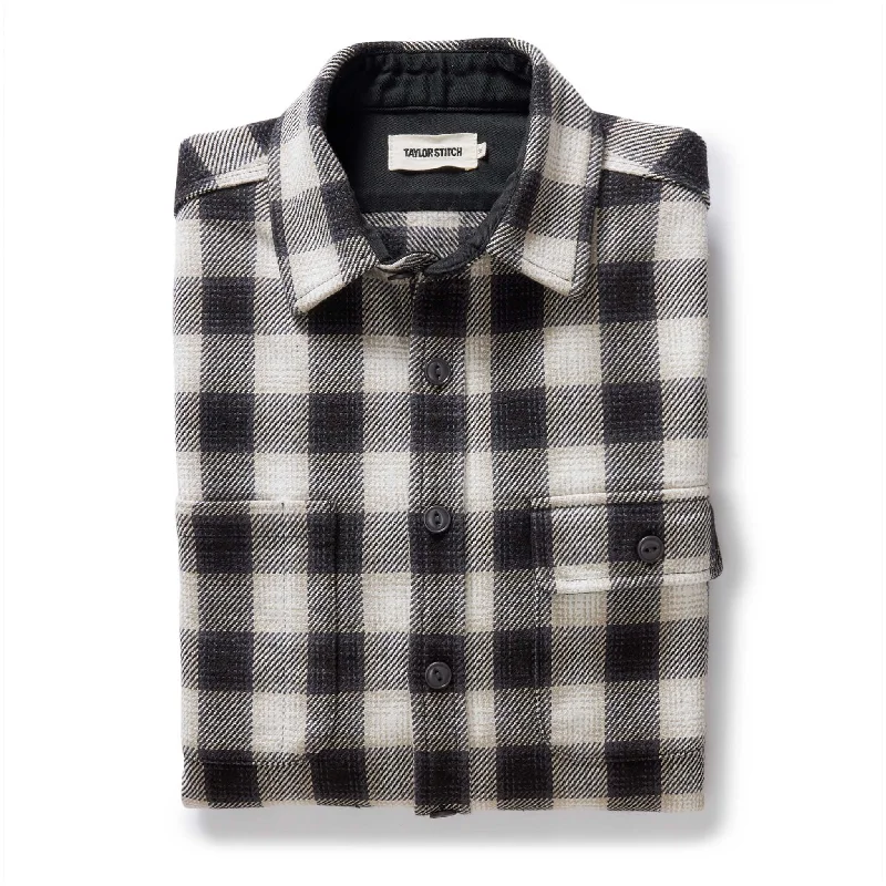 The Moto Utility Shirt | White Smoke Plaid | Taylor Stitch