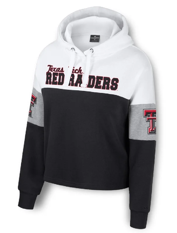 *Arena Texas Tech "Nora" Color Blocked WOMEN'S Pullover Crop Hoodie