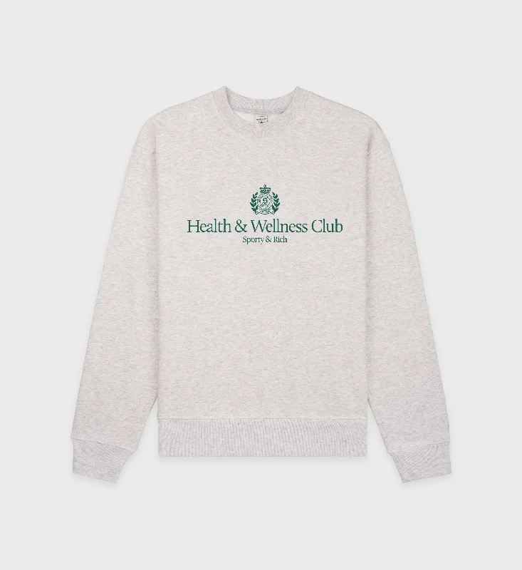 H&W Crest Crewneck - Heather Gray/Alpine