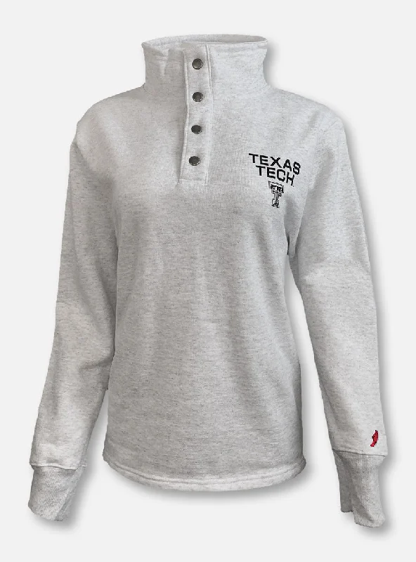 League Texas Tech Red Raiders Black and White Double T Quarter Snap Pullover