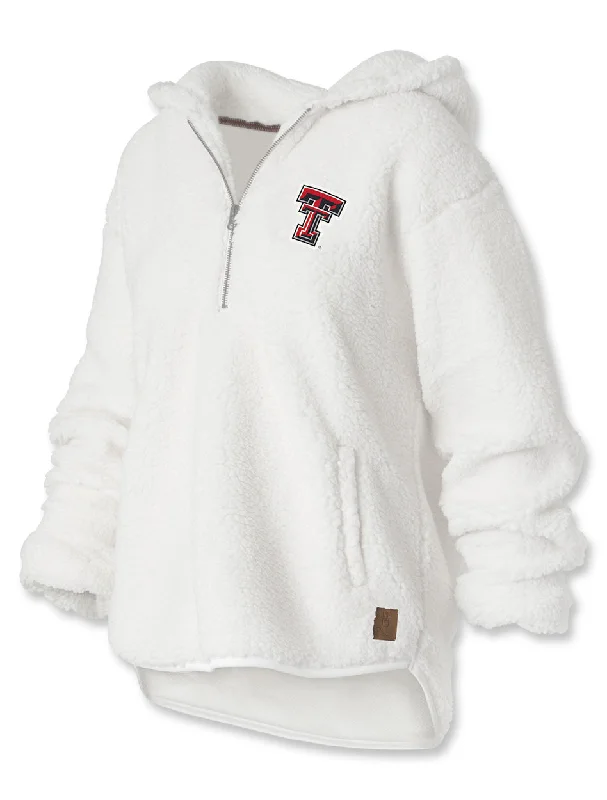 Pressbox Texas Tech "Andies" Long Sleeve Sherpa 1/4 Zipper Hood Pullover