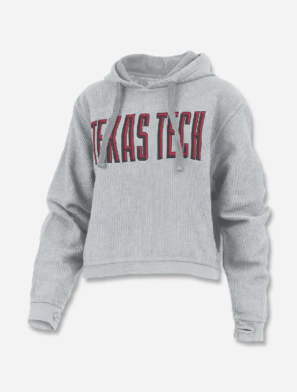 Pressbox Texas Tech Red Raiders Hooded "Sawyer" Long Sleeve Corded Crop