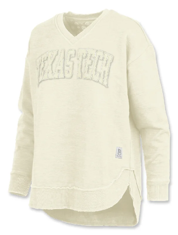 Pressbox Texas Tech "West Hall" V Neck Rounded Bottom Fleece