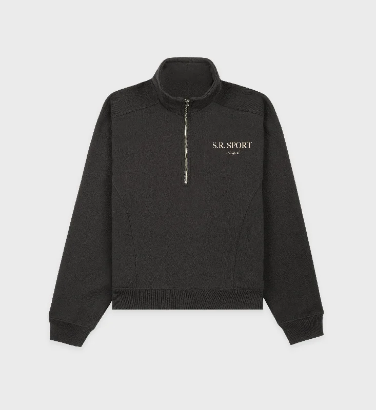 S.R. Sport Quarter Zip - Faded Black/Cream