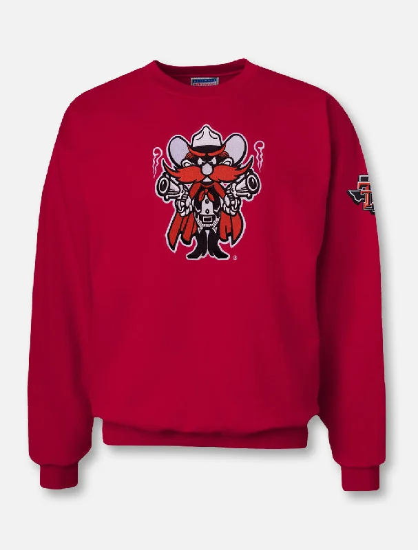 Texas Tech "Midweight Raider Red" Twill Crew Sweatshirt with Pride Sleeve Print