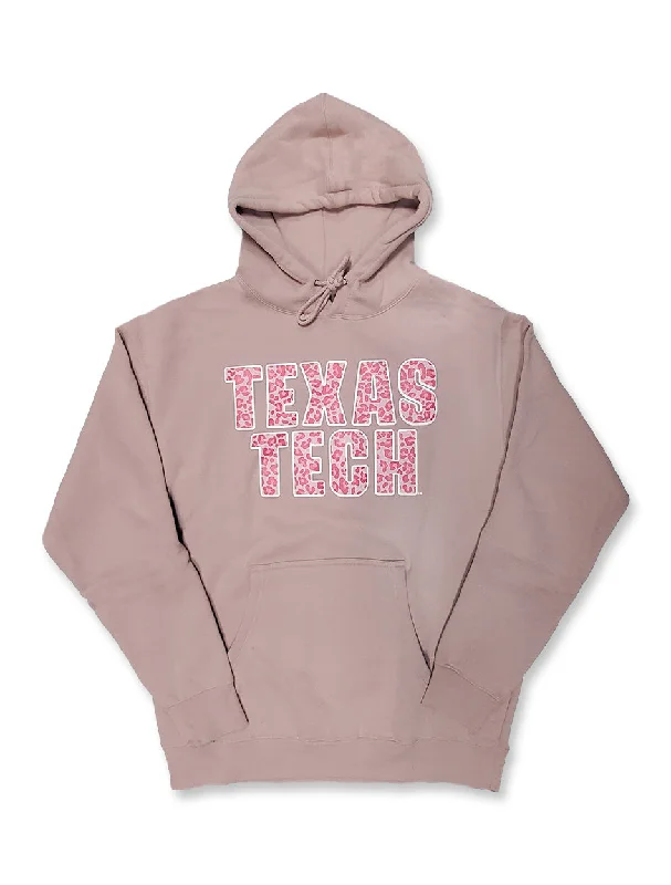 Texas Tech " Pink Leopard Stack" Hooded Sweatshirt