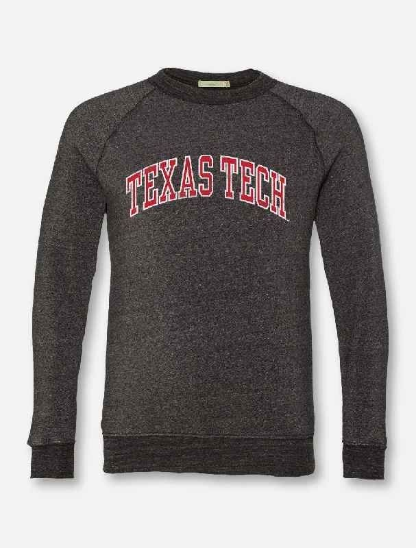 Texas Tech Red Raiders Classic "Vintage Seal" Arch Crew Sweatshirt In Black