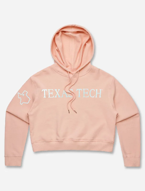 Texas Tech Red Raiders "Seashore" Pink Crop Top Hoodie