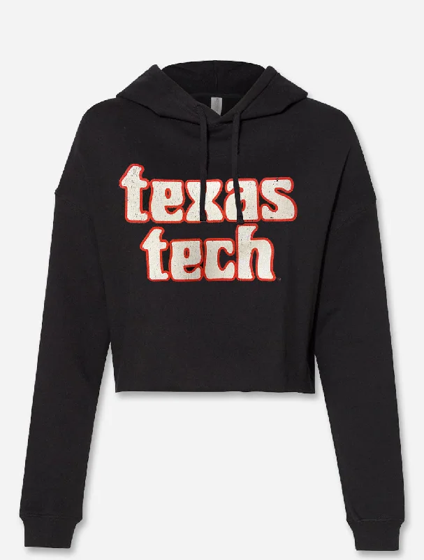 Texas Tech Red Raiders "Woodlands" Black Crop Top Hoodie