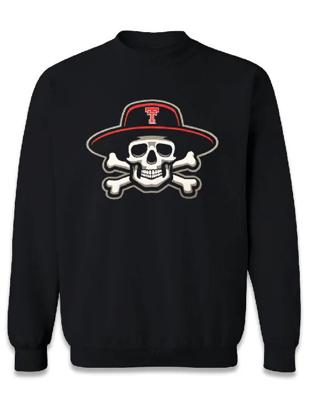 Texas Tech "Skull & Bones" Puff Print Crew Sweatshirt