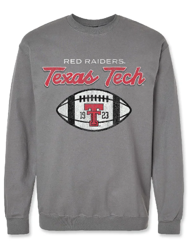 Texas Tech "SL Football Script" Grey Crew Sweatshirt