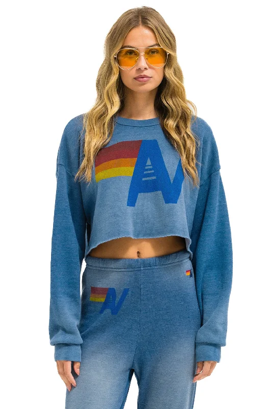 VINTAGE LOGO CROPPED CREW SWEATSHIRT RELAXED - FADED WATER